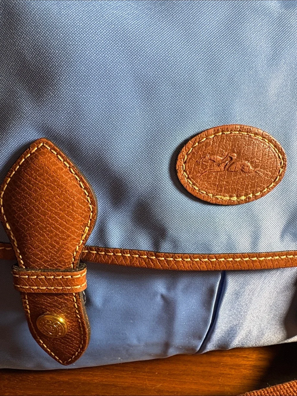 Longchamp La Pilage Blue Nylon Messenger Bag